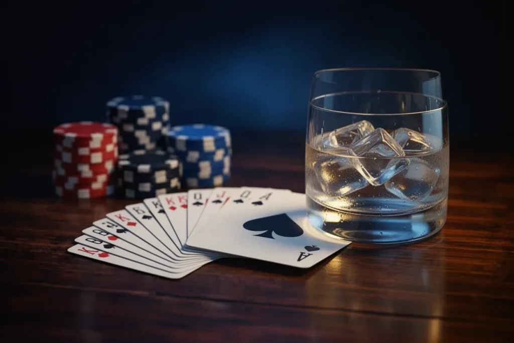 Ảnh minh hoạ ly nước và bài cho mục kinh nghiệm game bài NEW88